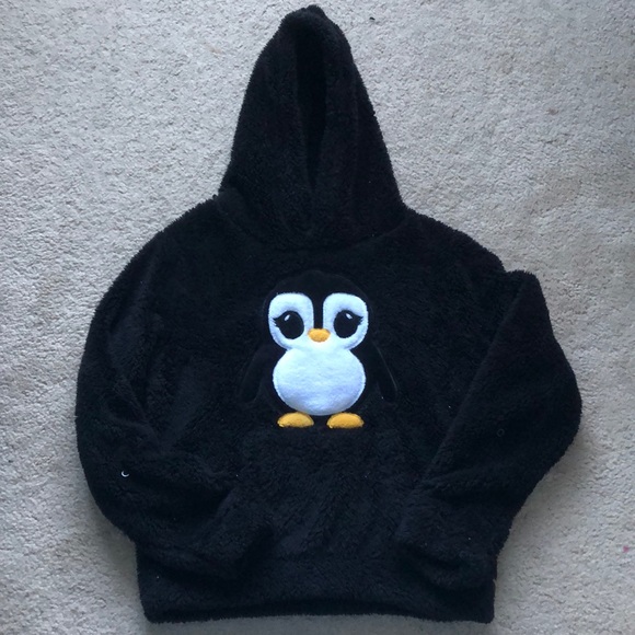 Kids Fluffy Penguin Hoodie - Picture 1 of 3